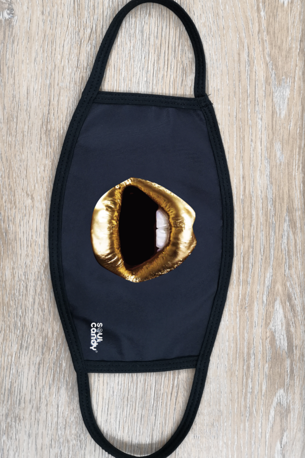 Face Mask- Gold Lips