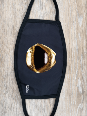 Face Mask- Gold Lips