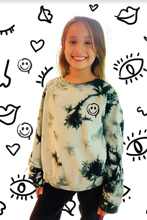 Embroidered Tye Die Sweatshirt- Youth