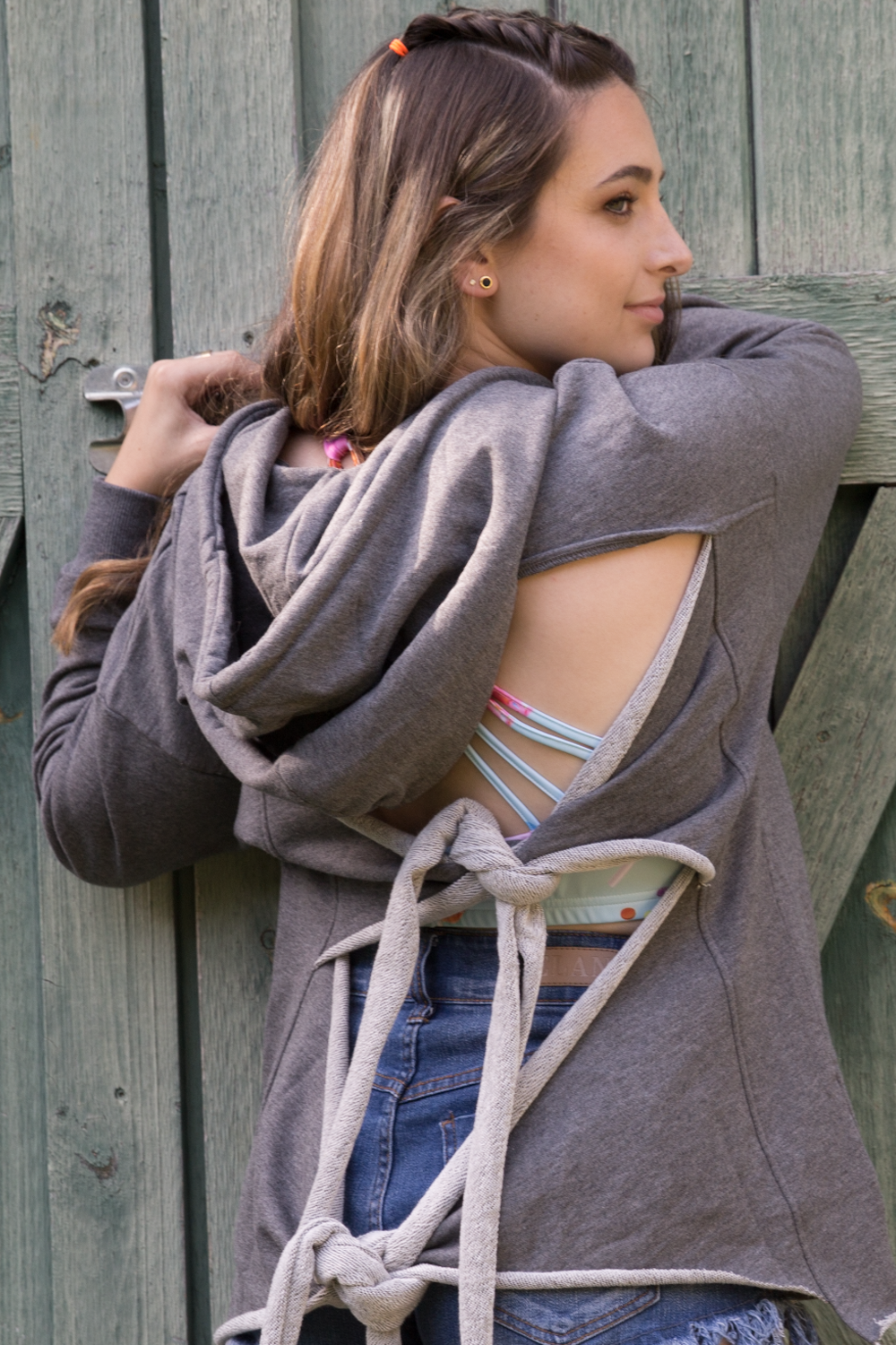 Tie store back hoodie