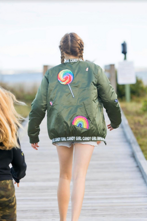 Candy Girl Bomber Jacket- Youth