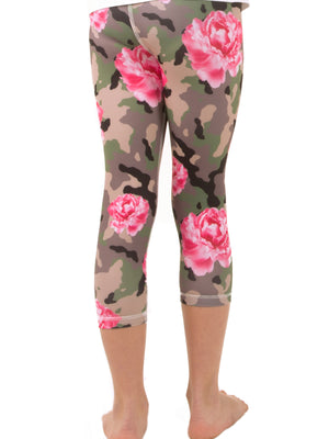 Camo and Peonies Leggings - Youth