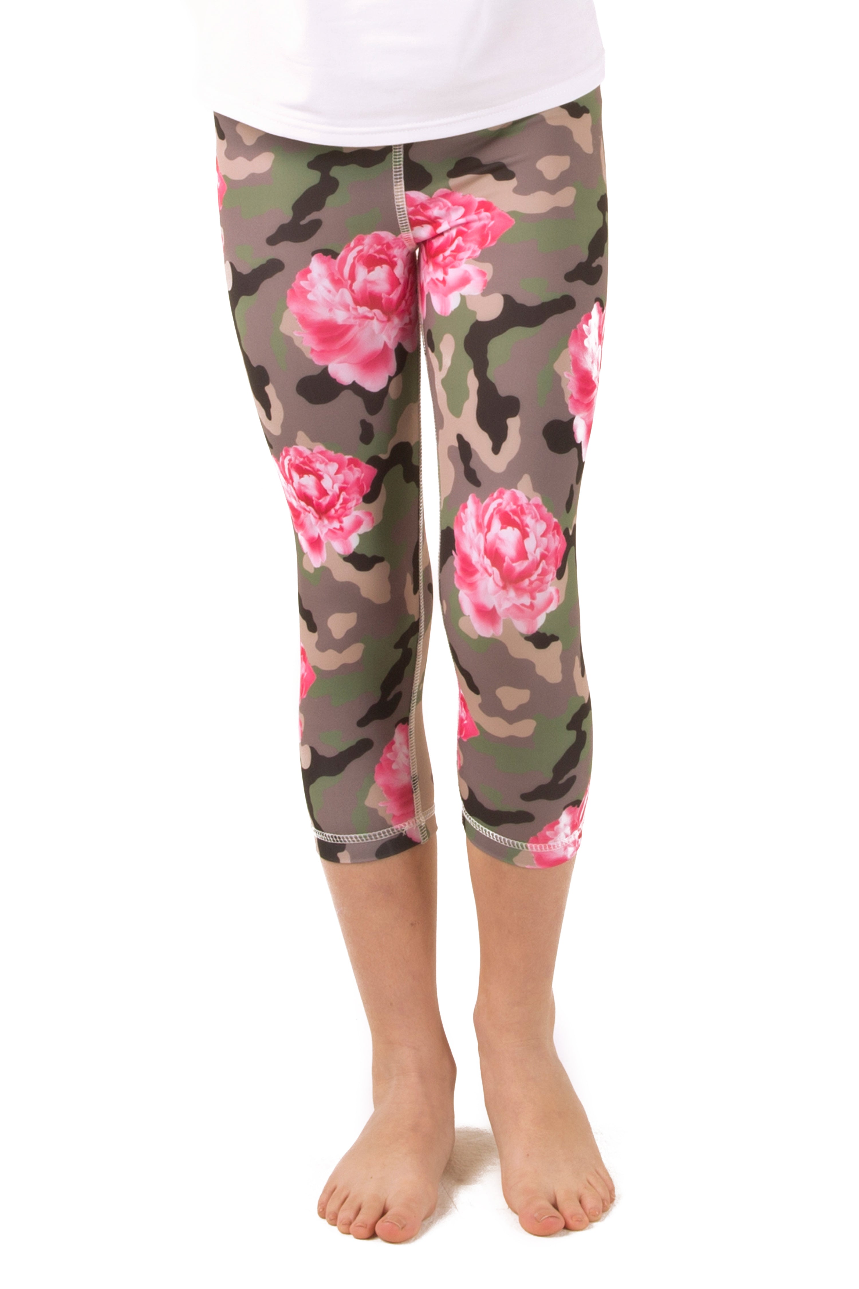 Camo and Peonies Leggings - Youth